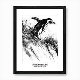 Penguin Diving Into The Water Poster 9 Art Print