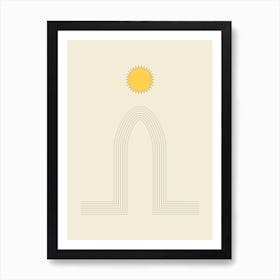 Sun And Tracers Abstract Minimal Art Print