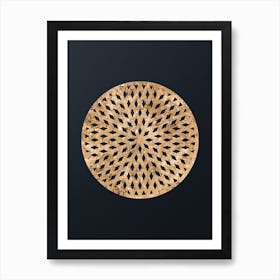 Abstract Geometric Gold Glyph on Dark Teal n.0046 Art Print