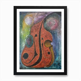 Living Room Wall Art With Double Bass  Art Print