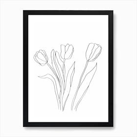 Minimal Tulips Art Print