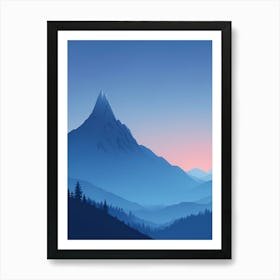 Misty Mountains Vertical Composition In Blue Tone 66 Art Print