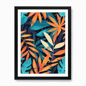 Tropical Leaves Seamless Pattern 7 Art Print