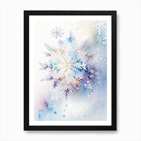 Unique, Snowflakes, Storybook Watercolours 3 Art Print