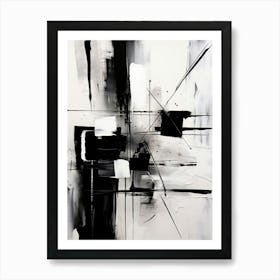 Resistance Abstract Black And White 5 Art Print