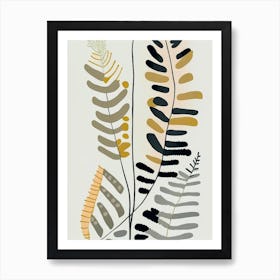 Maidenhair Spleenwort Wildflower Modern Muted Colours 2 Art Print