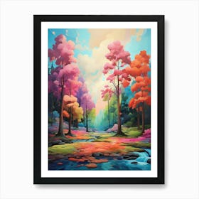 Colorful Forest Art Print