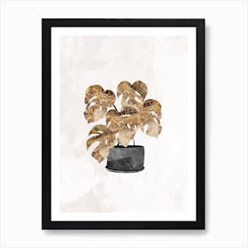 Gold Leaf Plant Art Print