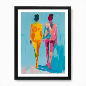 Two Women Walking 7 Art Print