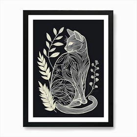 Tiffany Cat Minimalist Illustration 3 Art Print