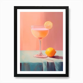 Amaretto Sour Cocktail With Lemon Art Print