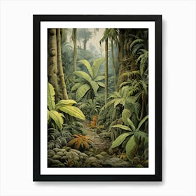 Vintage Jungle Botanical Illustration Banana Plant 2 Art Print