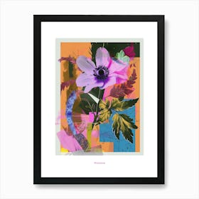 Anemone 2 Neon Flower Collage Poster Art Print