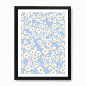 Daisy Garden | 10 - Baby Blue Art Print