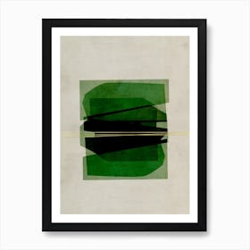 Green Blocks With Gold Art Print