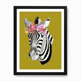 Floral Zebra Art Print