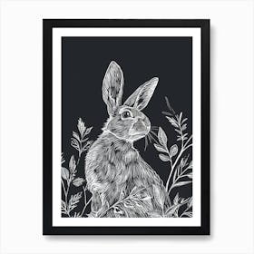 Tans Rabbit Minimalist Illustration 3 Art Print