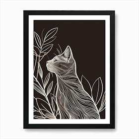 Singapura Cat Minimalist Illustration 4 Art Print