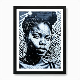 Graffiti Mural Of Beautiful Black Woman 242 Art Print