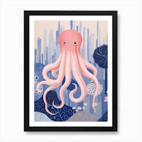 Playful Illustration Of Octopus For Kids Room 2 Art Print