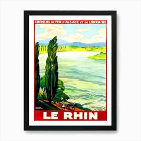 The Rhine River, Vintage Travel Poster Art Print