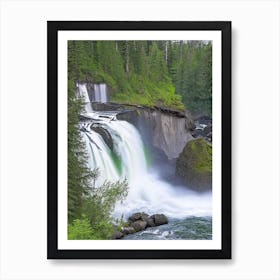 The Lower Falls Of The Lewis River, United States Realistic Photograph Art Print