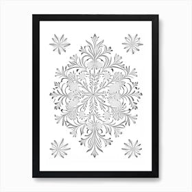 Beauty, Snowflakes, William Morris Inspired 1 Art Print