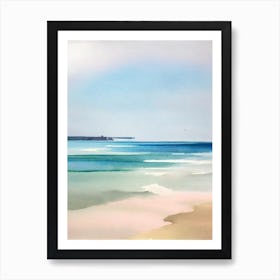 Newquay Beach 2, Cornwall Watercolour Art Print