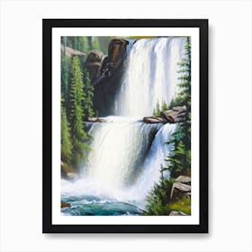 Sunwapta Falls, Canada Peaceful Oil Art  (2) Art Print