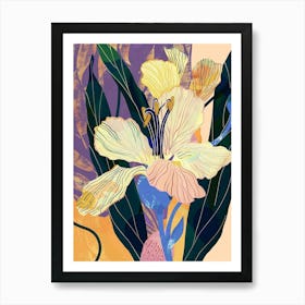 Colourful Flower Illustration Evening Primrose 4 Art Print