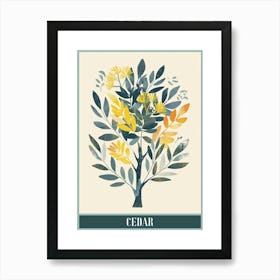 Cedar Tree Flat Illustration 4 Poster Art Print