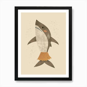 Shark In A Skirt Muted Pastel Poster