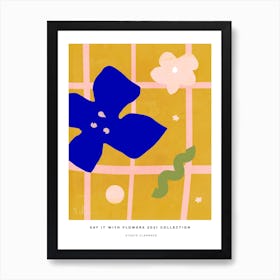 Checker Flowers Art Print