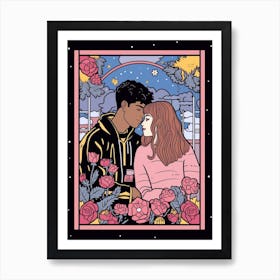 The Lovers Tarot Inspired Illustration Art Print
