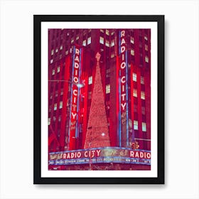 Radio City Hall In Christmas, New York Art Print