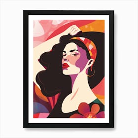 Woman With Flowers Art Print