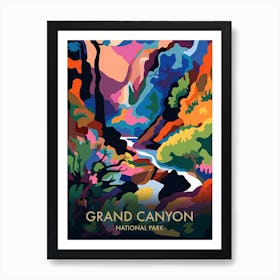 Grand Canyon National Park Matisse Style Vintage Travel Poster 3 Art Print