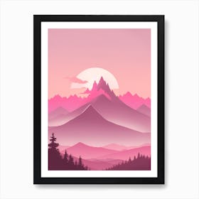 Misty Mountains Vertical Background In Pink Tone 71 Art Print