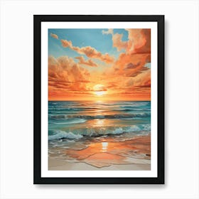 Sunset On The Beach 32 Art Print