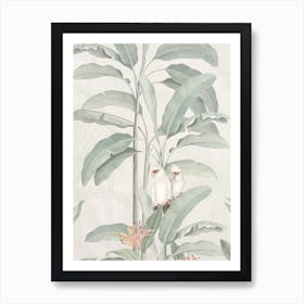 Vintage Tropical Jungle Birds Beige Ii Art Print