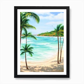 Nusa Dua Beach, Bali, Indonesia Contemporary Illustration   Art Print