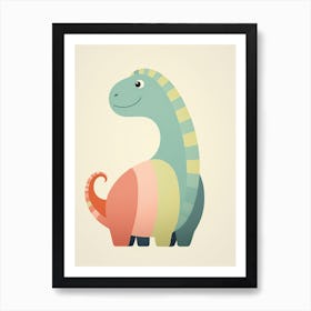 Colourful Dinosaur Brontosaurus Art Print