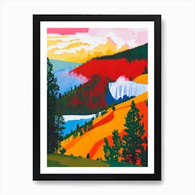 Yellowstone National Park 1 United States Of America Abstract Colourful Art Print