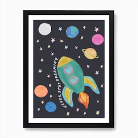 Space Rocket Art Print