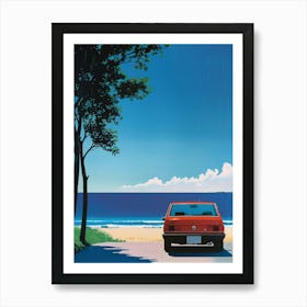 Car On The Beach Art Print