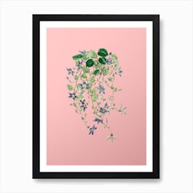 Vintage Harebell Of St.Angelo Flower Botanical on Soft Pink n.0505 Art Print