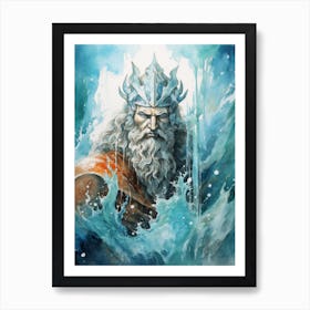 Fantasy Illustration Of Poseidon 1 Art Print