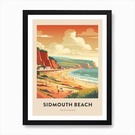 Devon Vintage Travel Poster Sidmouth Beach 2 Art Print