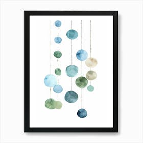 Blue And Green Pebbles Art Print