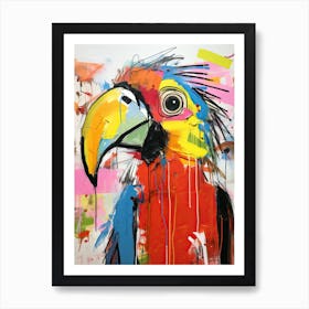 Parrot Street Magic: Neo-Expressionist Basquiat Beauty Art Print